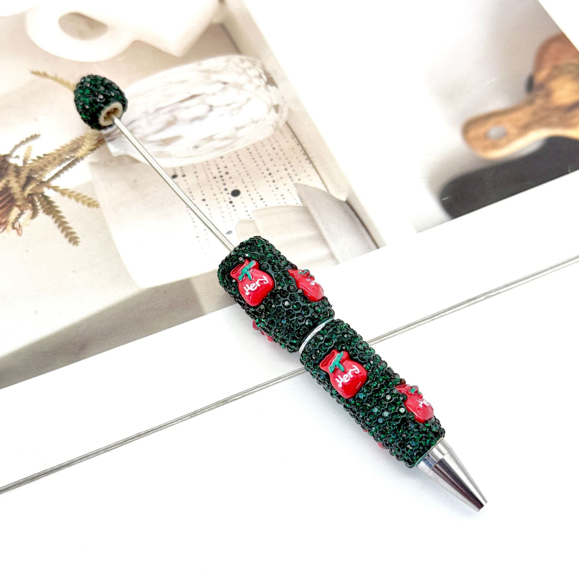 Wholesale Christmas Full Diamond Pen DIY Beadable Pen Elk Snowman